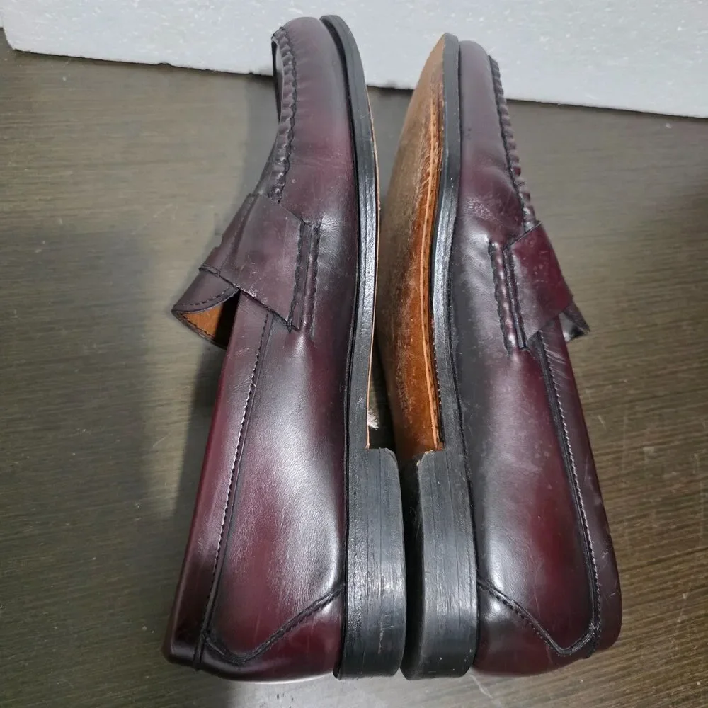 Allen Edmonds Walden Penny Burgundy Leather Dress Loafers Men 10,5B